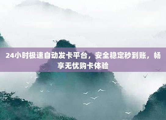 24小时极速自动发卡平台,安全稳定秒到账,畅享无忧购卡体验