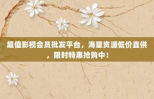 超值影视会员批发平台,海量资源低价直供,限时特惠抢购中!