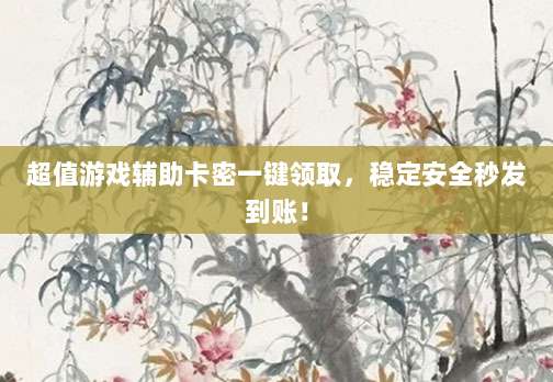 超值游戏辅助卡密一键领取,稳定安全秒发到账!