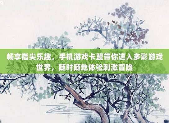 畅享指尖乐趣,手机游戏卡盟带你进入多彩游戏世界,随时随地体验刺激冒险