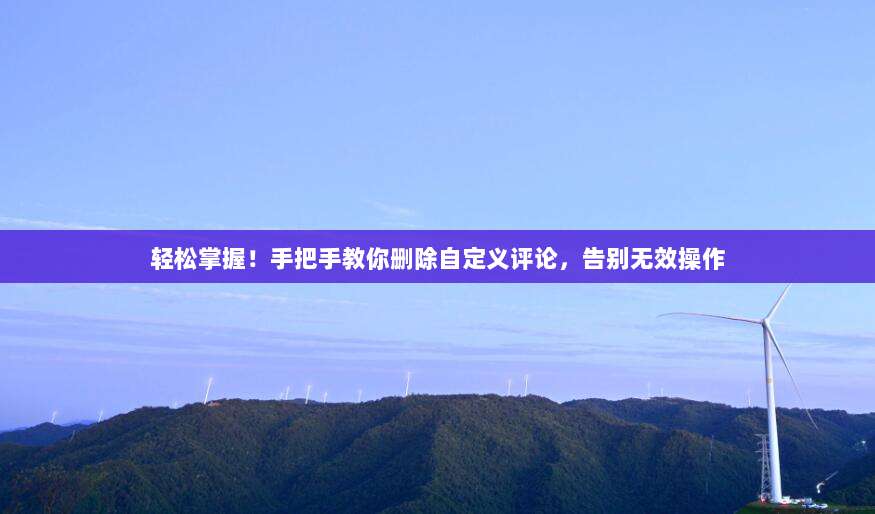 轻松掌握!手把手教你删除自定义评论,告别无效操作