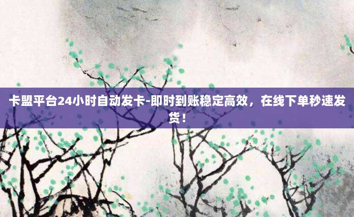 卡盟平台24小时自动发卡-即时到账稳定高效，在线下单秒速发货！