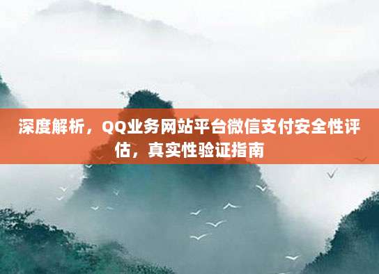 深度解析,QQ业务网站平台微信支付安全性评估,真实性验证指南