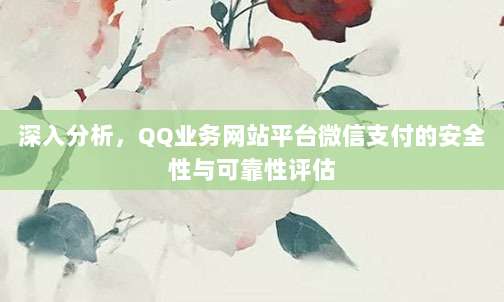 深入分析,QQ业务网站平台微信支付的安全性与可靠性评估