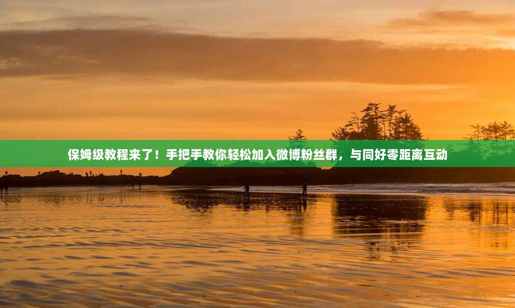 保姆级教程来了!手把手教你轻松加入微博粉丝群,与同好零距离互动