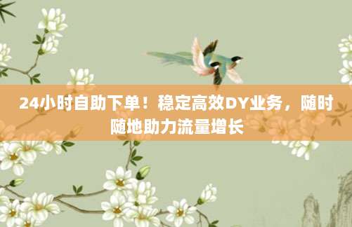 24小时自助下单！稳定高效DY业务，随时随地助力流量增长