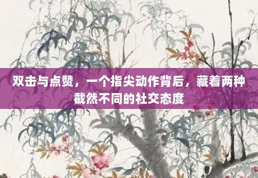 双击与点赞,一个指尖动作背后,藏着两种截然不同的社交态度